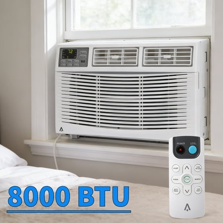 Garvee 8000 BTU Window Air Conditioner, Small AC Window Unit with Remote and Window Kit, White