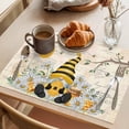 thumbnail image 3 of Placemat Set of 4 Gnome Daisy Floral Placemats for Dining Table Flowers Leaf Retro Washable Table Mats for Kitchen and Party Decor Indoor & Outdoor Use, 3 of 8
