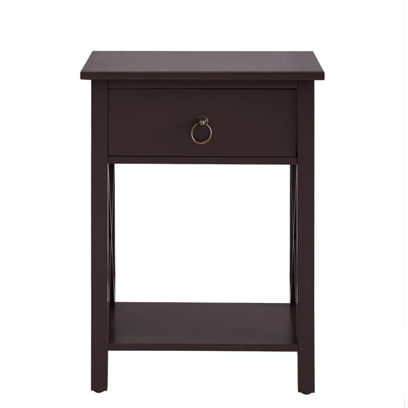Photo 1 of Eily Wooden Table with Storage Shelf, Drawer by Naomi Home-Color:Espresso