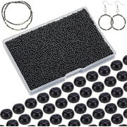 PH PandaHall 10000 Pcs 12/0 Glass Seed Beads, 2mm Opaque Black Round Pony Bead Waist Beads Mini Spacer Beads with Container Box for Jewelry Earring Bracelet Necklace Choker Waist Chain Making