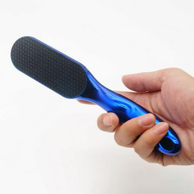 Lima para pies con borde de mango largo para moler pies con artefacto muerto, molinillo para pies de vidrio para frotar los pies de pedicura