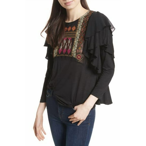 Free People Womens La Cienga Top Black S