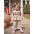 thumbnail image 4 of Jxzom Halloween Toddler Girl Outfits Pumpkin Smocked Spaghetti Strap Tank Top Dress Gingham Plaid Pants Halloween Clothes, 4 of 9