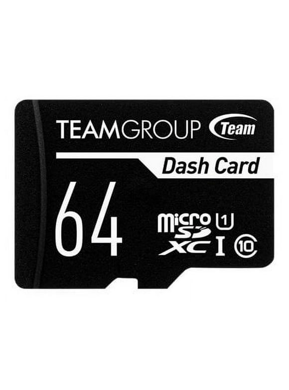 Team Dash - Flash memory card (SD adapter included) - 64 GB - UHS-I U1 / Class10 - microSDXC UHS-I - black