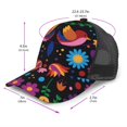 thumbnail image 2 of Disketp Colorful Floral2 Print Trucker Hat Men Women - Mesh Baseball SnapBack Cap, 2 of 7