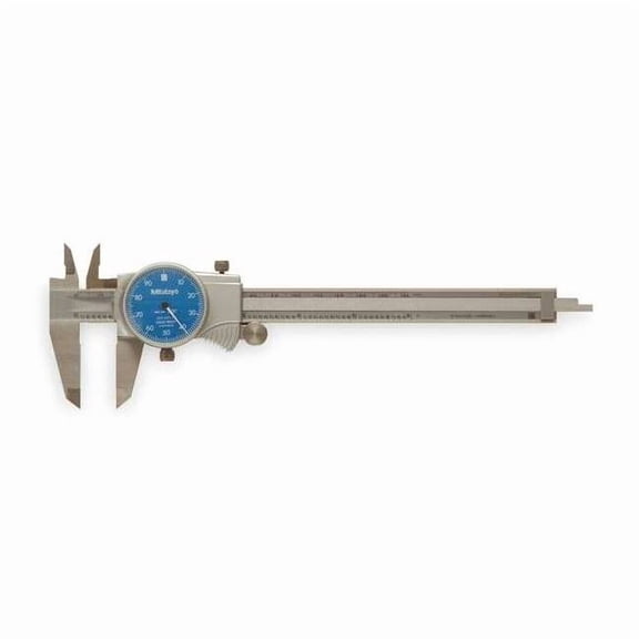 Mitutoyo Dial Caliper,6 In,0.100/Rev,Blue Face 505-742-51J