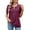 Red, variant on EHRWE Womens T Shirts Ladies Casual Solid Color Keyhole Crew Neck Loose Short Sleeve T Shirt Top Fashion Outfits