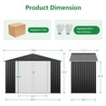 thumbnail image 2 of JAXSUNNY 9' x 4' Outdoor Metal Storage Shed, Tool Shed for Backyard, Garden, Barn, Dark Gray, 2 of 10