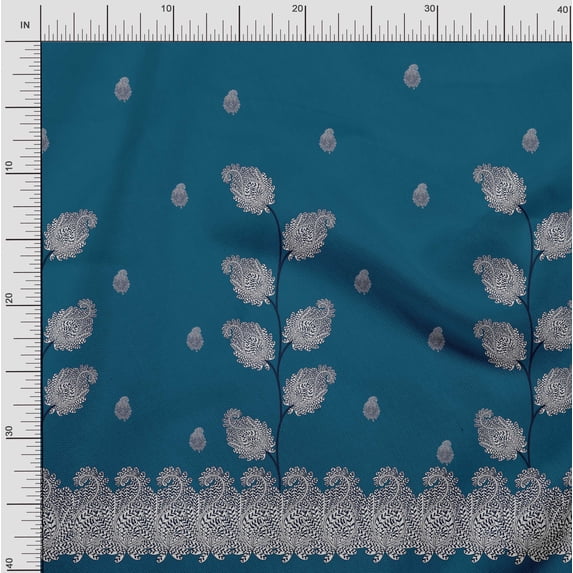 Soimoi Cotton Voile Fabric Paisley Panel Print Fabric by The Yard 42 Inch Wide