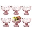 thumbnail image 1 of Cuencos de postre KMWares de cristal con forma de tulipán con patas rosas, 6 unidades, 150 ml, 1 of 6