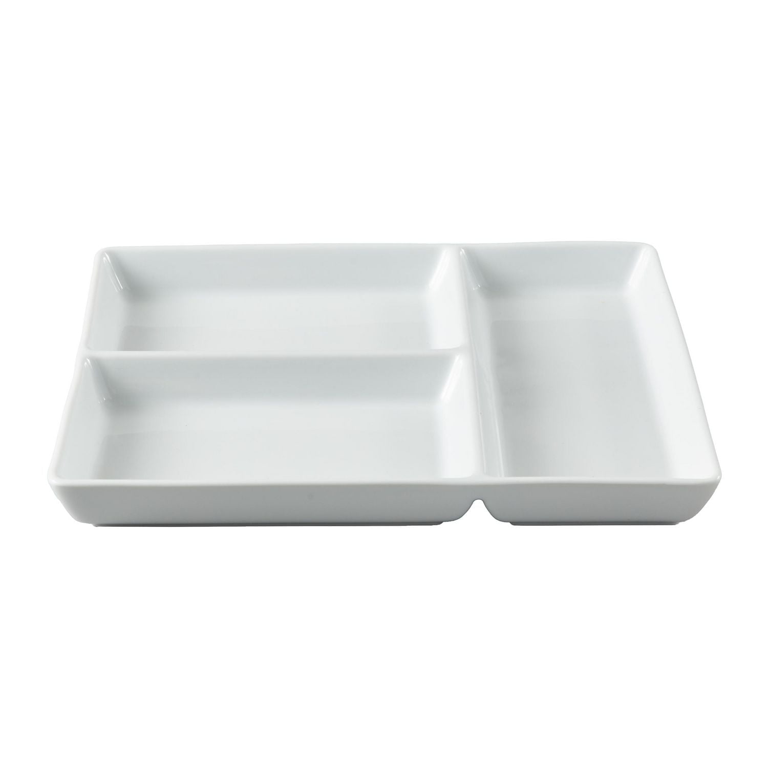 Better Homes & Gardens White Porcelain Rectangular Divided Tray, 9 x 10, Serveware