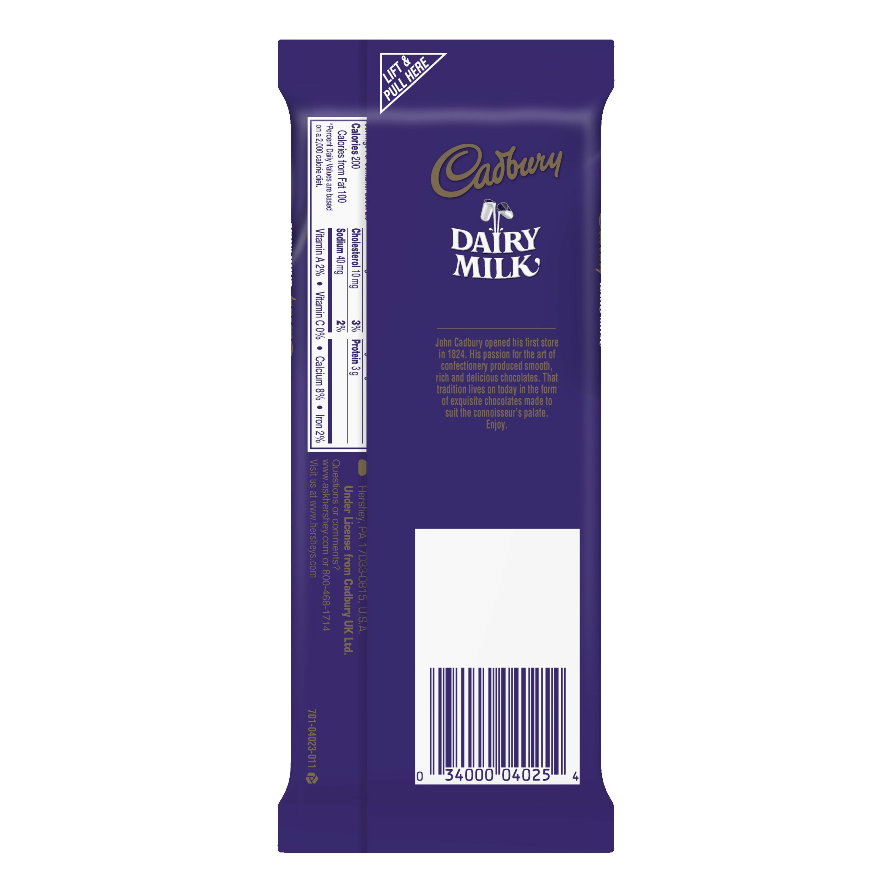 CADBURY DAIRY MILK Milk Chocolate Full Size, Bulk Individually Wrapped Candy Bars, 3.5 oz (14 Count)