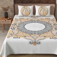 thumbnail image 3 of 240 TC Cotton Cosmic Kolam Grey 100% Pure Cotton 90 x 108 Inch Double BedSheet with 2 Pillow Covers, 3 of 4