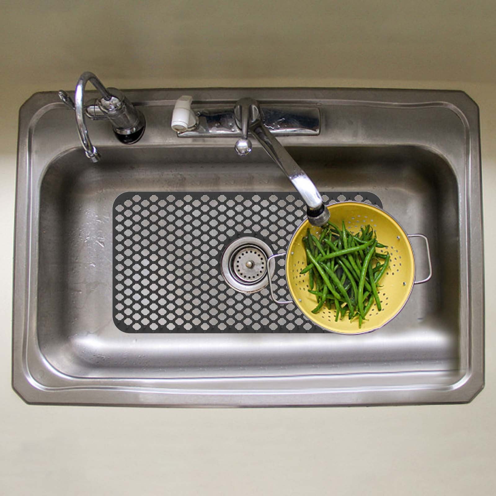 Silicone Sink Mat Rear Kitchen Sink Protector Accessory Folding Non-slip Sink Mats For Bottom Of Stainless Steel Porcelain Sink