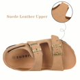 thumbnail image 3 of Sandalias ZUSERIS para niños pequeños, cómodas, con punta abierta, para interiores y exteriores, bonita plantilla de corcho con hebilla ajustable, color marrón, 12 niños pequeños = Label 31, 3 of 6