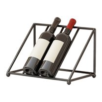 Shoreew Wine Bottle Rack Iron Inclined Display Holder for 4-5 Bottles Modern Minimalist Wine Organizer for Entryway Bar Cabinet Decor