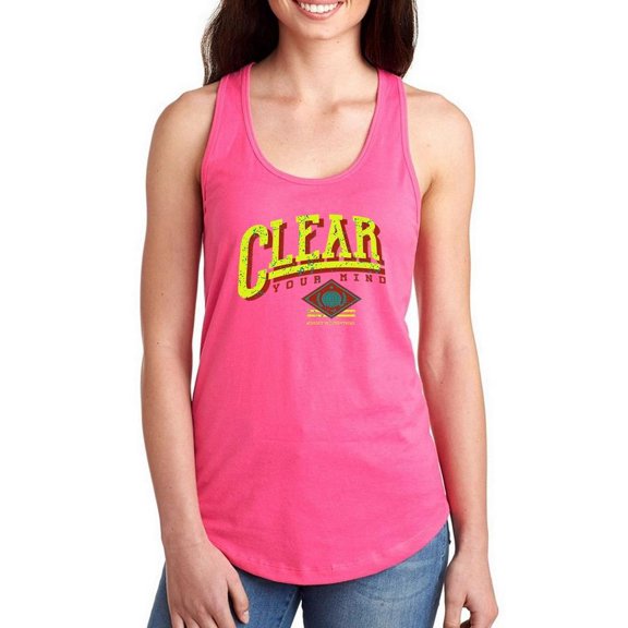Clear Your Mind Grunge Style Racerback Tank Women -Image by Shutterstock, Female Medium