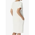 thumbnail image 4 of TheMogan Robe T-Shirt à Manches Courtes Col en V avec Poche pour Femmes Grande Taille, 4 of 6