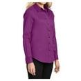 thumbnail image 4 of Womens Long Sleeve Easy Care Cotton/Polyester Shirt Deep Berry XS, 4 of 6