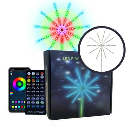 

40 Keys 11+1 Symp-hon Fire-works Lights Fire-works LED Strips Dream Color RGB Change Music Sound Sync Bluetooth Fire-works Lights with Remote Control LED Strip