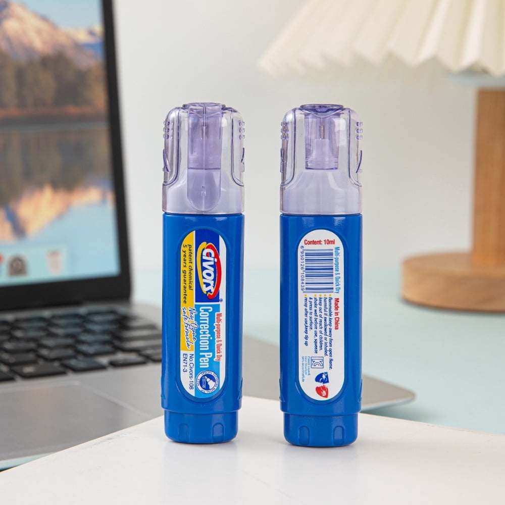 4-Piece Correction Fluid Set: Strong Coverage, Quick-Dry, Smudge-Proof – Ideal for Error Correction