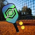 thumbnail image 4 of Pickleball Paddles Fibra de Carbono FIBRA de ARQUEZA ABSORTE PORTÁTIDO Honeycomb Core Cojín Comodidad Agarre 2 Bolas Raqueta para Gimnasio Deportes de Hexágono Macarena Piedra de Pickleball, 4 of 7