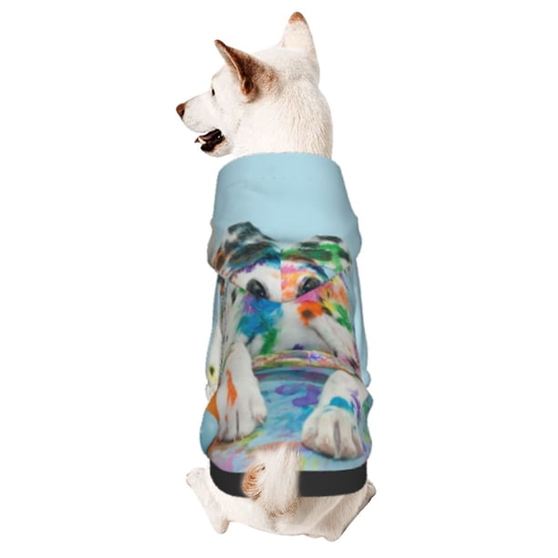 Fotbe A Funny Little Dalmatian Puppy Sudadera con Estampado para Perros Pequeños – Suéter con Capucha para Mascotas, Tela Suave de Forro Polar con Bolsillo-X-Large