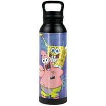 Spongebob Official Spongebob And Patrick Cropped 24 oz Insulated Canteen Water Bottle, Leak Resistant, Vacuum Insulated Stainless Steel with Loop Cap