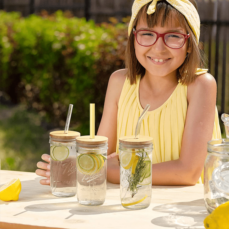 Reusable Clear Glass Straws , Wide Flow for Smoothies, Juices