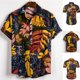 thumbnail image 2 of Camisas De Vestir Para Hombre Manga Corta Short Mens Casual Cotton Sleeve Blouse Ethnic Shirt Impresión de la blusa de Linen Men (Yellow, M), 2 of 7
