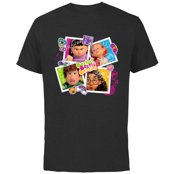 Disney and Pixar’s Turning Red Bestest Best Besties - Short Sleeve Cotton T-Shirt for Adults - Customized-Black