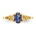 thumbnail image 5 of 14K Yellow Gold Ring Band Fashion Spinel (Synthetic) Blue, Size 5, 5 of 5
