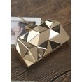 thumbnail image 4 of Bolso de mano de noche geométrico con cadena de bolso de metal con patrón de celosía para mujer JM, 4 of 5