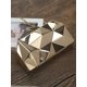 thumbnail image 4 of Bolso de mano de noche geométrico con cadena de bolso de metal con patrón de celosía para mujer, 4 of 5