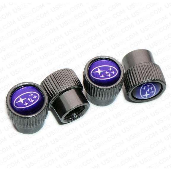 4pcs Universal Fit Subaru Car Wheels Tire Air Valve Caps Stem Dust Cover Grey