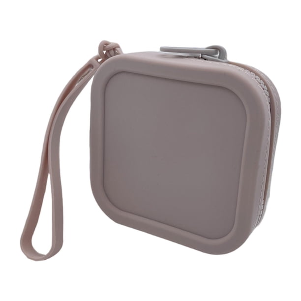 Monedero de silicona con correa para la muñeca, llavero, tarjetero, cremallera, ligero. Gris