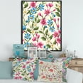 thumbnail image 2 of Designart 'Vintage Blue and Pink Wildflowers' Traditional Framed Canvas Wall Art Print, 2 of 5
