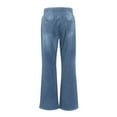 thumbnail image 5 of WTOBBY Women's High Waist Stretch Washed Flare Jeans, Casual Super Flare Denim Pants with a Comfortable and Breathable Fit, Perfect for Relaxed Style,Light Blue M, 5 of 8