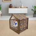 thumbnail image 3 of Colorful Pet House, Stitch-Like Digital Mix Motifs Pattern with Inner Triangle Round Shapes Image, Outdoor & Indoor Portable Dog Kennel with Pillow and Cover, 5 Sizes, Multicolor, by Ambesonne, 3 of 5