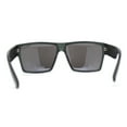 thumbnail image 4 of Mens Flat Top Sport Rectangle Horn Rim Sunglasses Slate Silver Mirror, 4 of 4