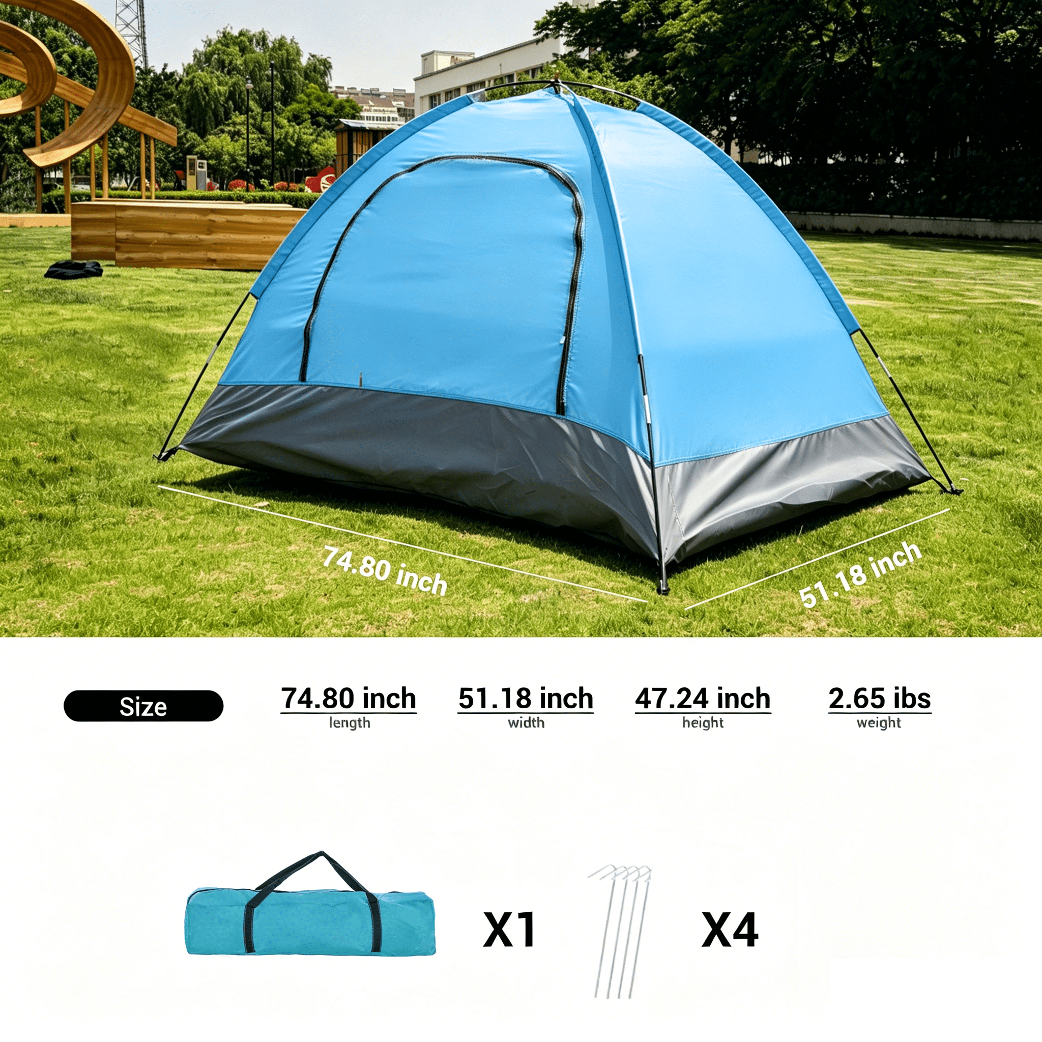 2 Person Instant Pop Up Camping Tent, Easy Set Up, Green,Blue