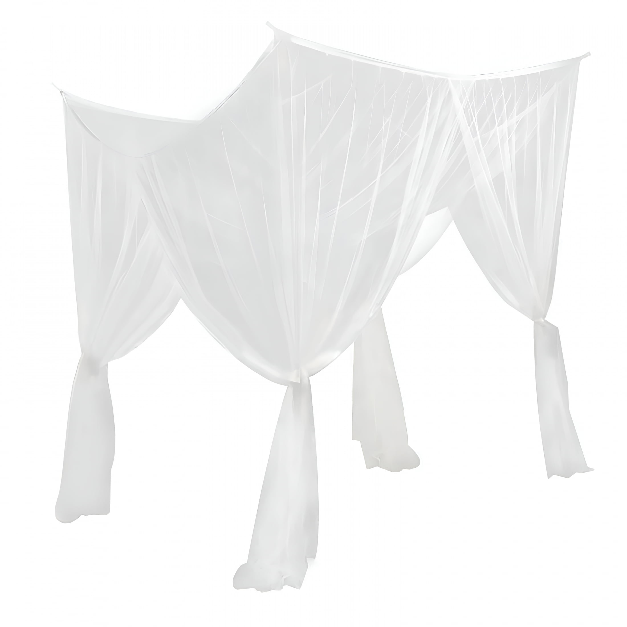AUQ 2026 New 4 Corner Post Canopy Bed Curtain Bed Drape Hanging Bed Valance Netting for Women White for Bedroom, Bed Decor, Relaxation, Sleep, Romantic Setting.
