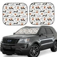 thumbnail image 2 of Picia Halloween Dachshund 2 Piece Car Windshield Sun Shade Foldable | Foldable Sun Shield for Front Window Blocks UV Rays and Keeps Your Vehicle Cool-Small, 2 of 7