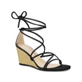 thumbnail image 1 of BLISSFUL STEP Sandales pour Femmes Talons Compensés Lacets Noir 7, 1 of 6
