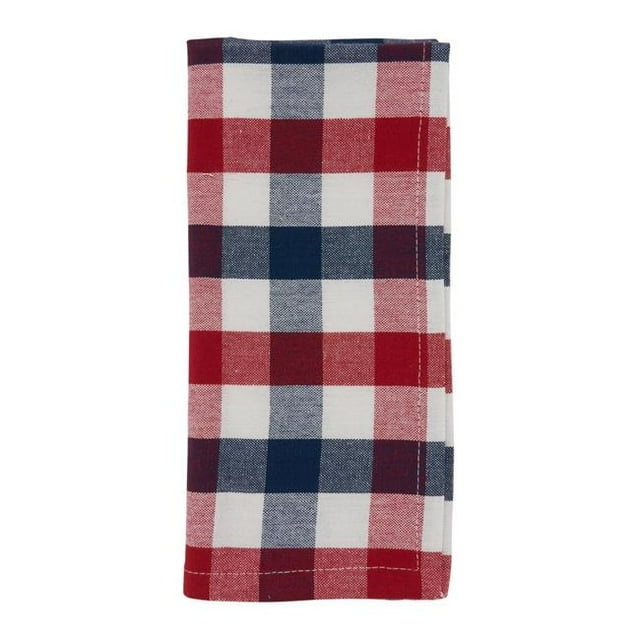 SARO 9023.M20S 20 in. Square Cotton Table Napkins with Gingham Check Design - Set of 4