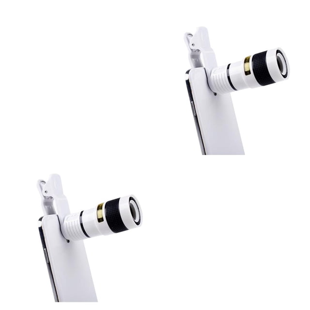 Seitruly Phone Telescopic Camera 8X Outdoor Birdwatching Focal Smartphone Clip Travel Lens External Backpacking Long Telephoto blanco 2piezas