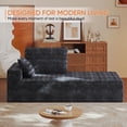 thumbnail image 2 of Flannel Fabric Chaise Lounge, No Assembly Required and Space Saving, Black, 2 of 6