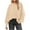 Beige, variant on Women's Batwing Sleeve Sweater Oversized Crewneck Side Slit Pullover (Pink, XL)