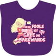 thumbnail image 3 of Inktastic These Fools Put My Cape on Backwards&reg; Pink Superhero Edition Girls Baby Bib, 3 of 4