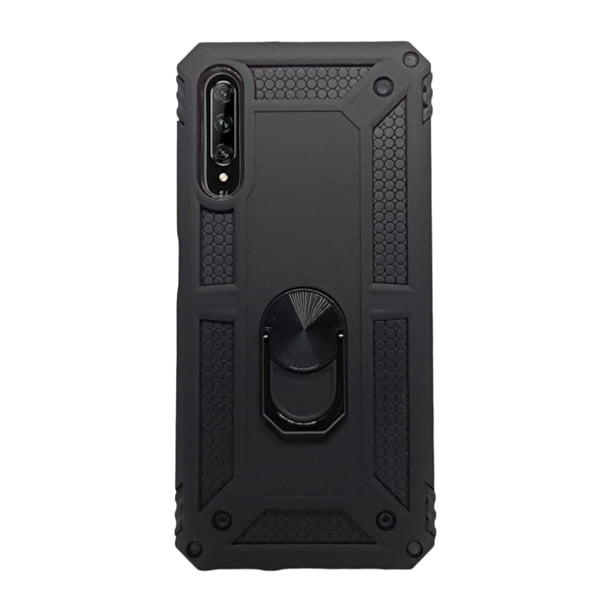Funda Uso Rudo Con Anillo Magnético Para Huawei Y9s Negro Más 2 Micas De Cristal